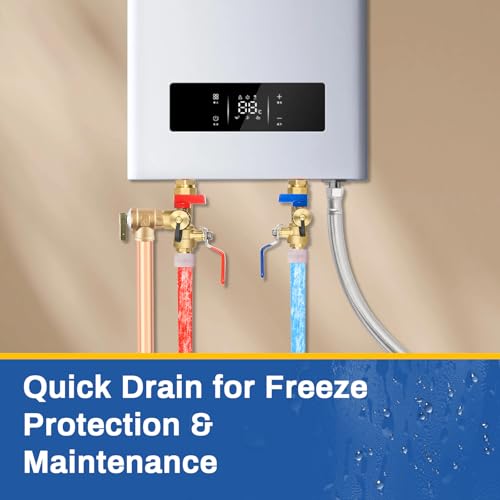 3 4 Inch GUOFIS IPS Tankless Water Heater Valve Kit with Pressure Relief Valve (10 Count)