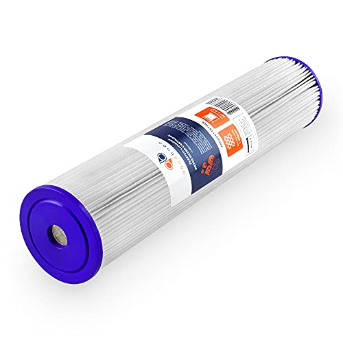 1 Micron Whole House Pleated Sediment Water Filter Cartridge 20x4.5 Well Filter Replacement Compatible with ECP5 (10 Count)