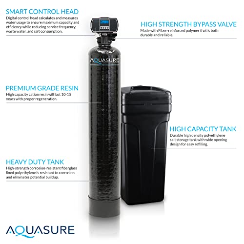 64 000 Grains Whole House Water Filtration Bundle with Digital Metered Control Softener