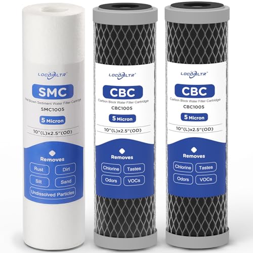 3 Stage 10" x 2.5" Water Filter Replacement Cartridge (3 Count)