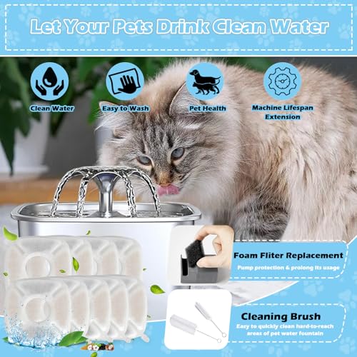 21 Pcs Cat Water Fountain Filters for Veken 95oz (21 Count)