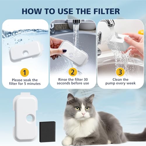 Replacement Filters for PETLIBRO Dockstream Cat Water Fountain PLWF106 (12 Count)