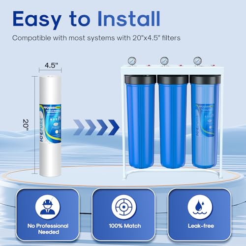 1 Micron 20" x 4.5" Whole House Sediment Water Filter (4 Count)