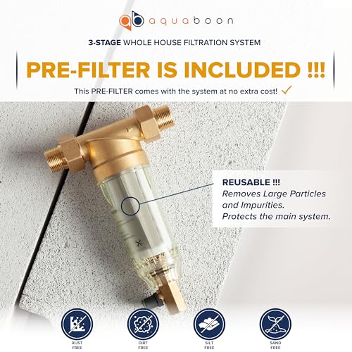 3 Stage Whole House Water Filter System with 5 Micron 20x4.5 Anti