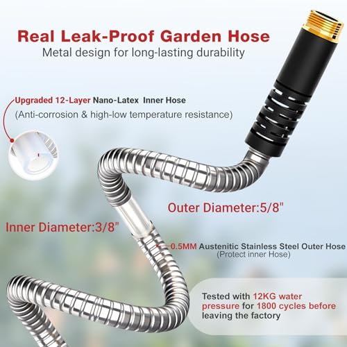 25FT Stainless Steel Garden Hose