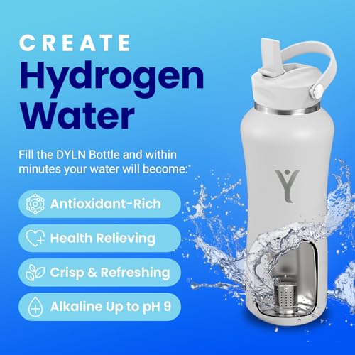 DYLN Hydrogen Water Bottle 40 oz Pearl Stainless Steel Alkaline Water