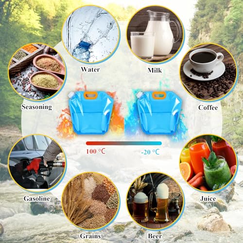 12 Pack 1.3 Gallon Collapsible Water Bags