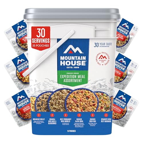Expedition Meal Assortment Bucket Freeze Dried Backpacking & Camping Food 30 Servings