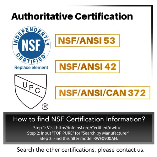 PLUS NSF ANSI 53 Certified UKF8001 Refrigerator Water Filter