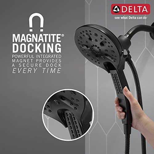 58620-BL25-PK 2-in-1 Dual Shower Head, Black, 5 Spray Settings, Lifetime Limited Warranty