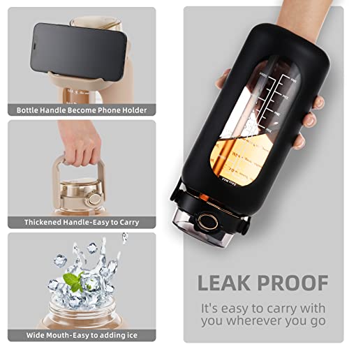 42 oz Glass Water Bottle with 2