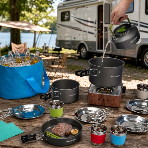 29pcs Camping Cookware Mess Kit