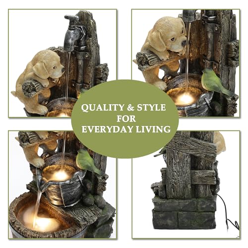 LuxenHome 25" Resin Water Fountain Outdoor