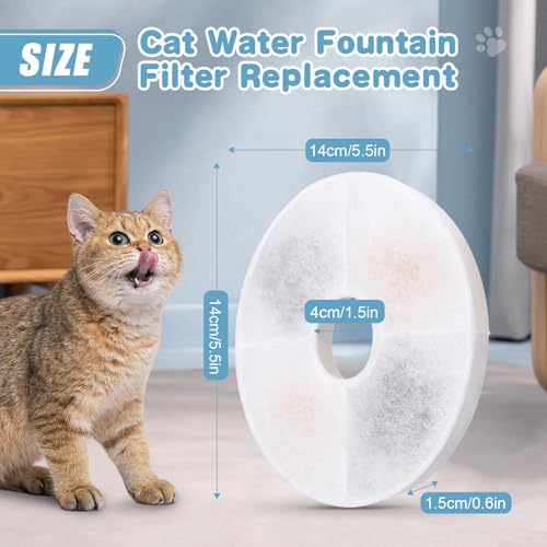 8 Pack Cat Water Fountain Filter Replacement Compatible with Catit (8 Count)