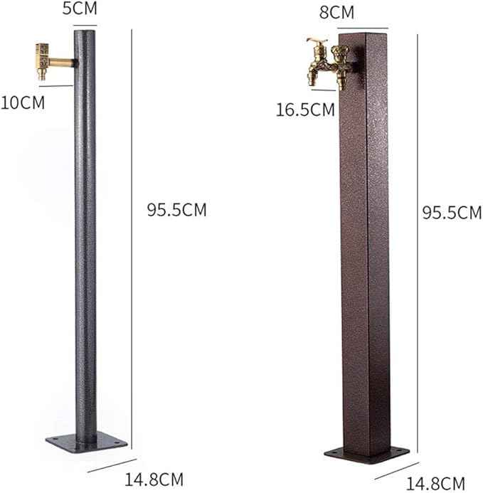 304 Stainless Steel Freestanding Garden Water Column with Anti Freezing Faucet Floor Mounted Water Tap for Courtyard Backyard Irrigation and Washing Includes Mounting Acc