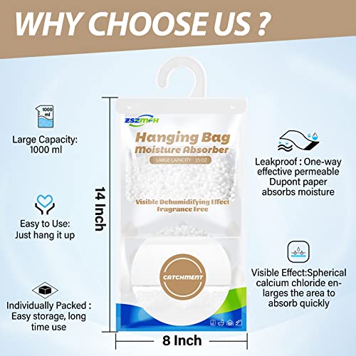 8 Pack Moisture Absorber Hanging Bags (8 Count)