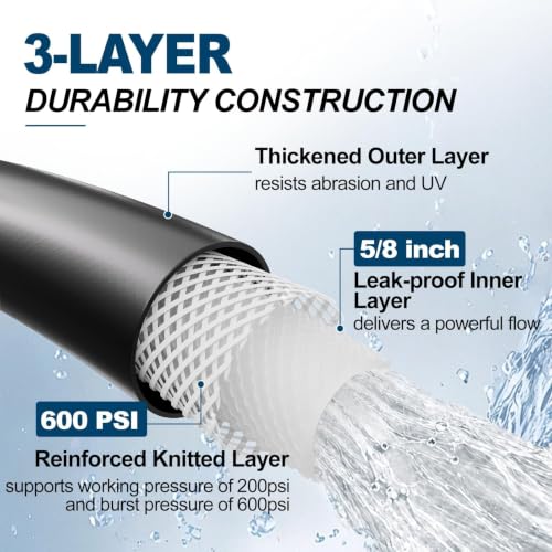 Garden Water Hose 100 ft x 5 (100 Foot)