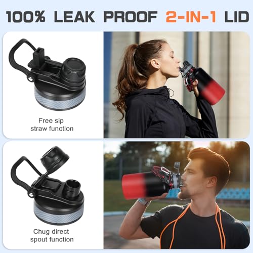 1 Gallon Water Bottle Insulated 128oz Stainless Steel Jug