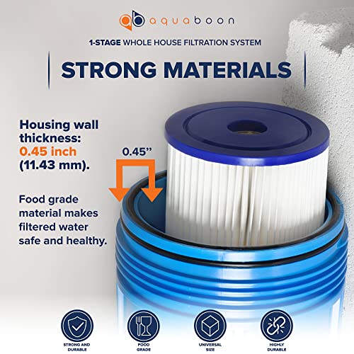 Whole House Water Filter System for Well Water with 5 Micron 10x4.5 Purification Pleated Sediment Cartrige