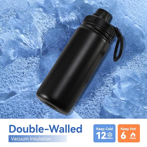 16 oz Kids Water Bottle for School Stainless Steel Double Wall Vacuum Insulated Water Bottle with Straw lids & Spout Lid (4 Count)