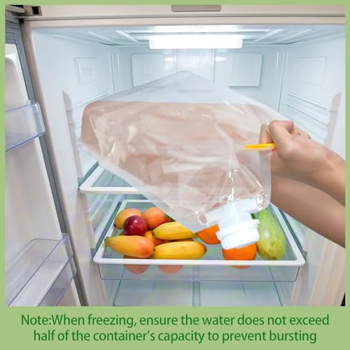 40 Pcs 1.3 Gallon Collapsible Water Storage Bag with Funnel and Labels Leakproof Emergency Jug Container Clear Plastic Water Bladder Outdoor Flat Pouch for Hiking Sport Backpack Camping (40 Count)