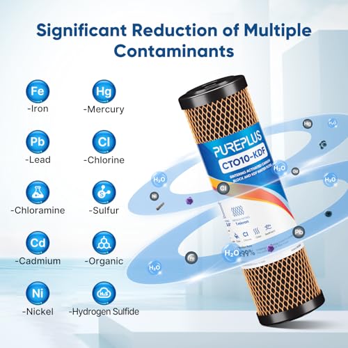 1 Micron 2.5"x10" Whole House Heavy Metal Removal Water Filter (4 Count)