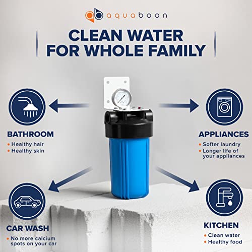 Whole House Water Filter System for Well Water with 5 Micron 10x4.5 Purification Pleated Sediment Cartrige