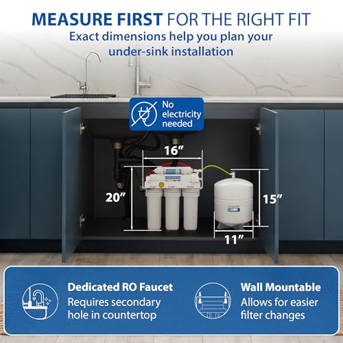 RO-Hi, 5-Stage Under Sink Reverse Osmosis System, 3/8" Output