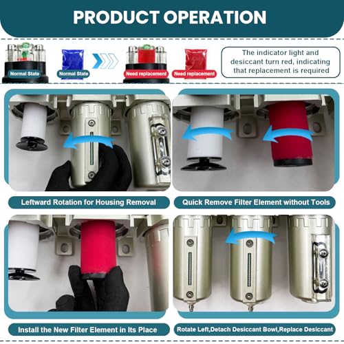 Upgraded 1 2" NPT Industrial Grade 4 Stage Air Drying System