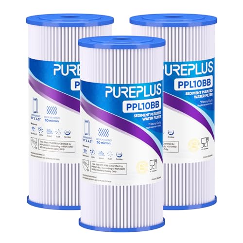 30 Micron 10" x 4.5" Whole House Pleated Sediment Filter for Well Water (3 Count)
