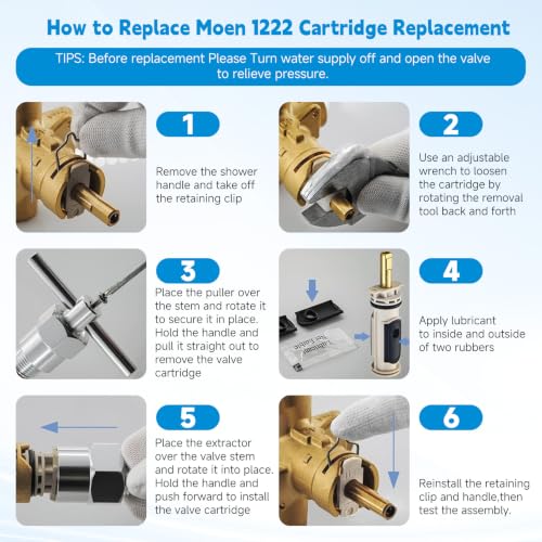 1222 1222B Replacement Cartridge for Moen Single Handle Shower trim Brass