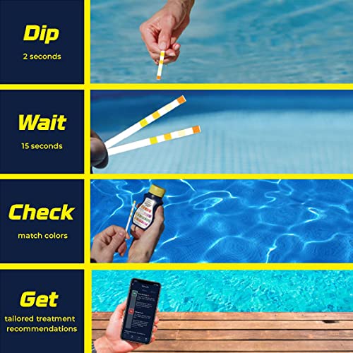 Yellow 4 Way Pool and Spa Test Strips (50 Strips)