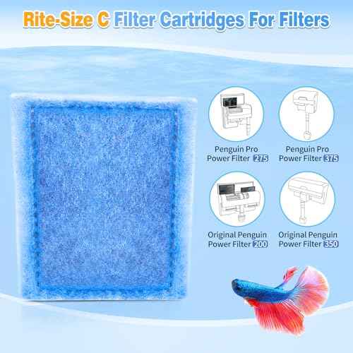 32 Pack Rite Size C Filter Cartridges Compatible with MarineLand Filters