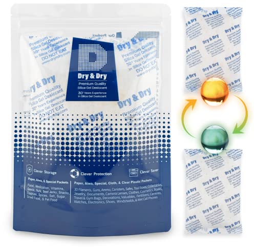 500 Gram [3 Packets] Orange Indicating Silica Gel Packets Desiccants Silica Packets