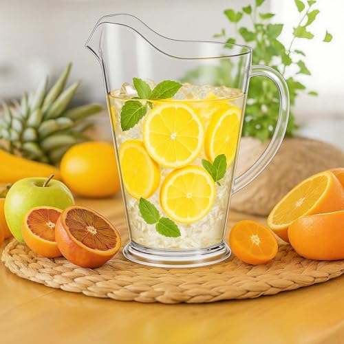 Tessco 12 Pcs Plastic Pitchers 60 Oz Clear Water Beer Jug Large (12 Count)