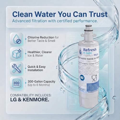 Refresh Refrigerator Water Filter Replacement for LG LT700P