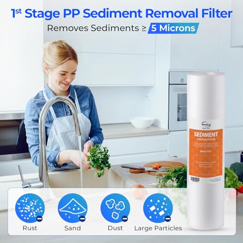 F15 500 Replacement Filter Set for RCS5T 500 GPD Tankless RO System (15 Count)