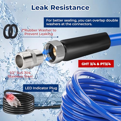 50FT Heated Water Hose for RV