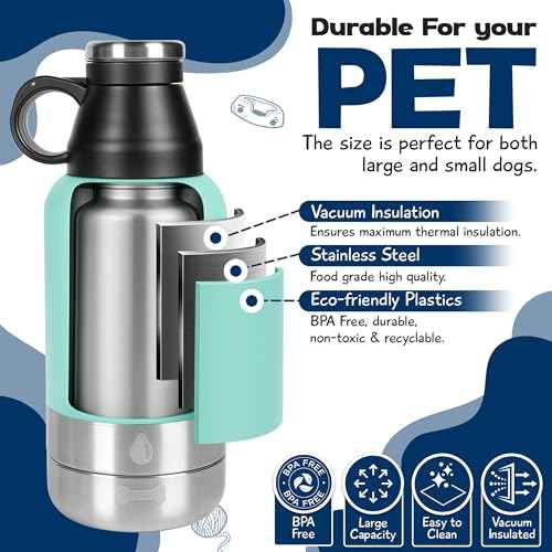 Portable Dog Water Bottle with 2 Removable Water Bowls for Dogs