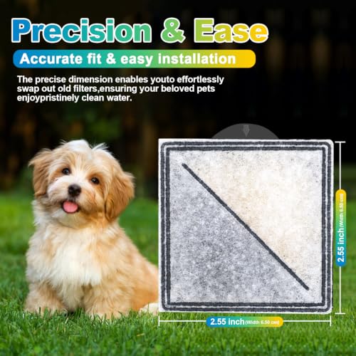 22+2 Pack Square Cat Water Fountain Filters (22 Count)