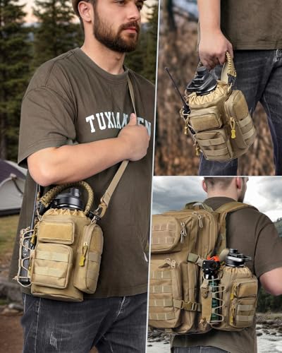 64oz Insulated Water Bottle Half Gallon Water Jug with Sleeve Tactical