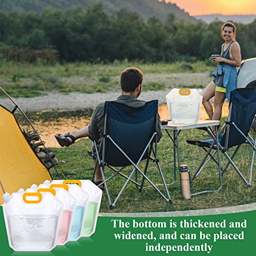 50 Pcs 1.3 Gallon Collapsible Water Storage Bag Emergency Jug Container Clear Plastic Water Bladder for Outdoor Sport Camping Hiking No Leak (50 Count)