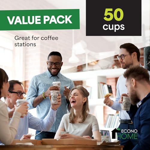 8 oz 50 Pack Disposable Coffee Paper Cups (50 Count)