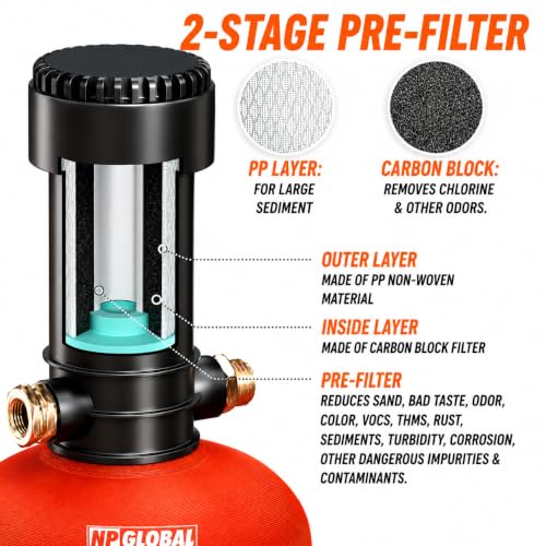 RV Water Softener Portable with Integrated 2 Stage Water Filter System