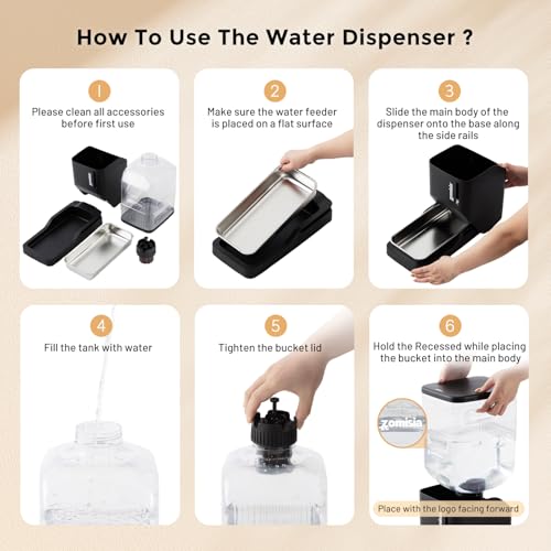 Automatic Dog Water Dispenser 6L with Stainless Steel Bowl