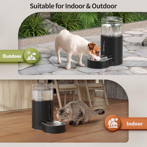 Cat Water Dispenser with Stainless Steel Bowl