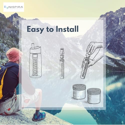 Carbon Water Filter Replacement Compatible with Lifestraw Go Series (8 Count)