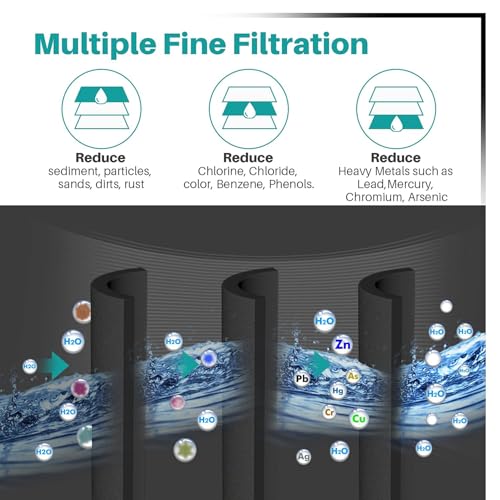 PLUS NSF53&42 Refrigerator Water Filter Replacement for Whirlpool 4396508 4396510 (4 Count)