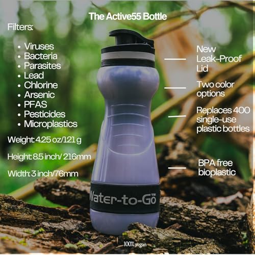Water-to-Go Small Filter Water Bottle, 18.5oz/55cl Value Bundle