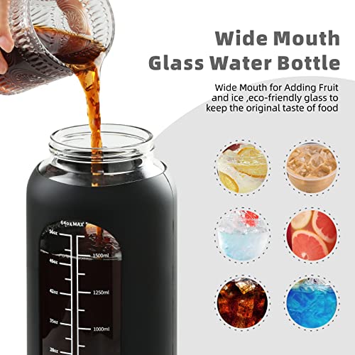 42 oz Glass Water Bottle with 2